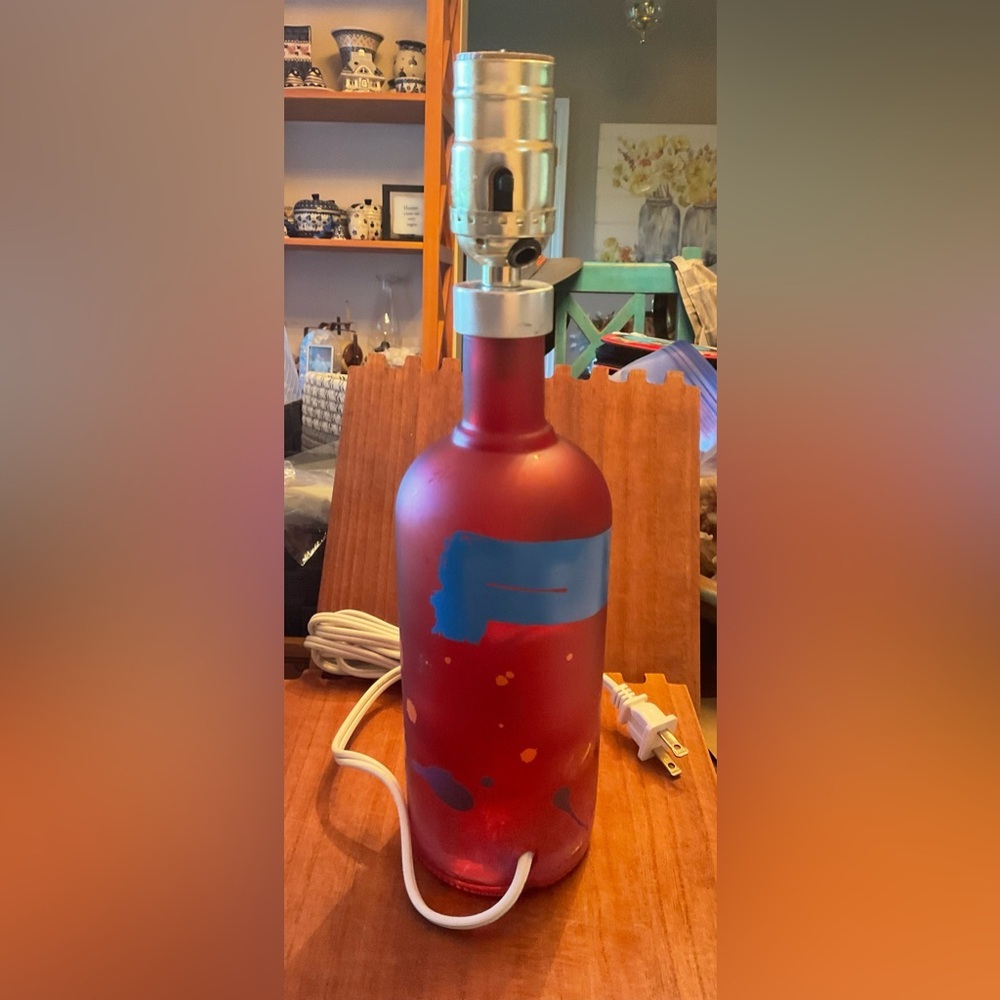 Hand made glass Absolut Bottle lamp recycled